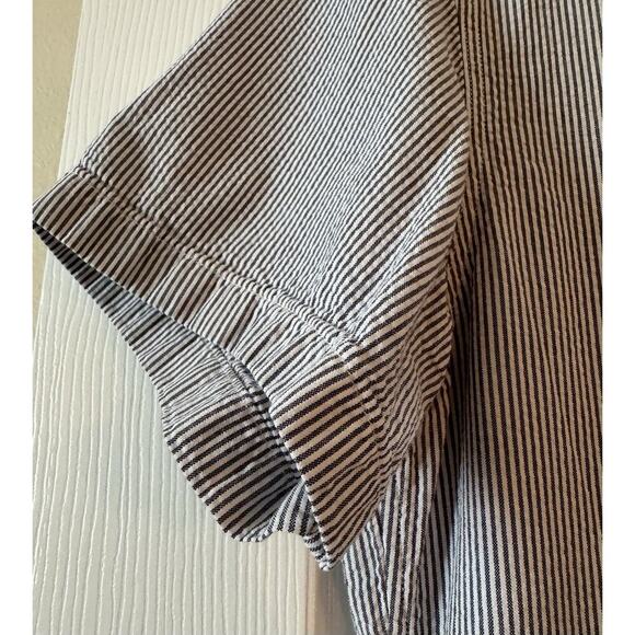 J. Crew Men's Slim Fit Cotton Oxford Shirt in Navy Stripe Size L - Picture 4 of 8